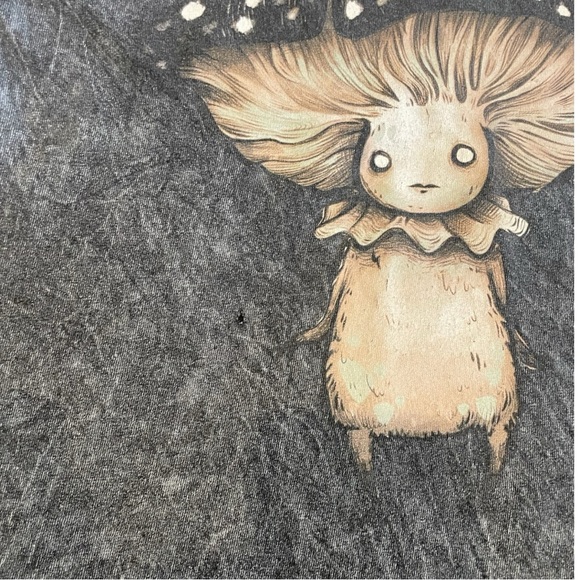 Mushroom Creature Dark Wash T-Shirt By Guild of Calamity - Picture 2 of 3